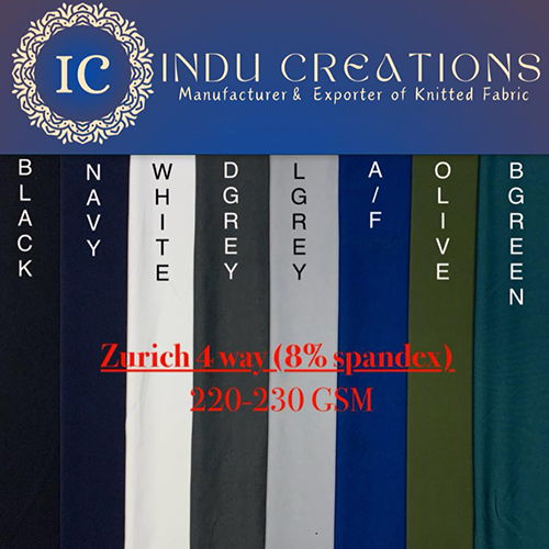 220-230 GSM Zurich 4 Way 8% Spandex Fabric