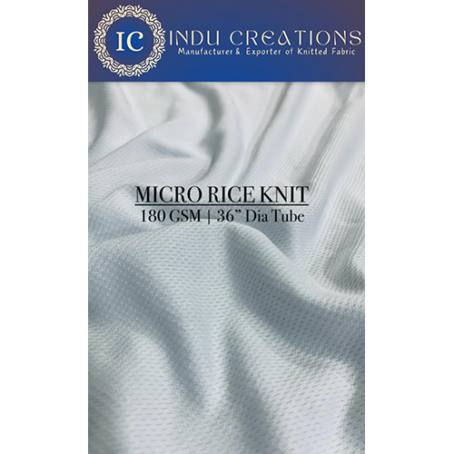 180 GSM 36 Inch Dia Tube Micro Rice Knitted Fabric