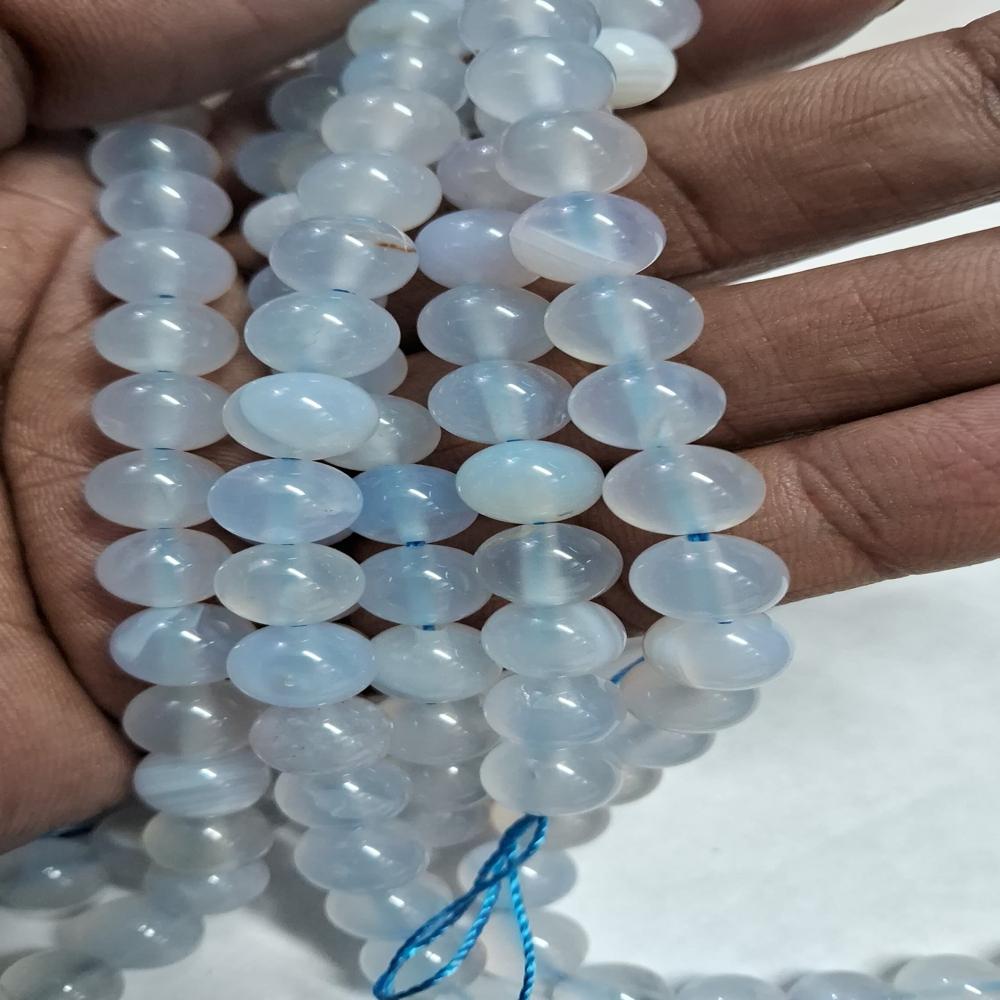 Chalcedony Blue Natural Crystal Beads
