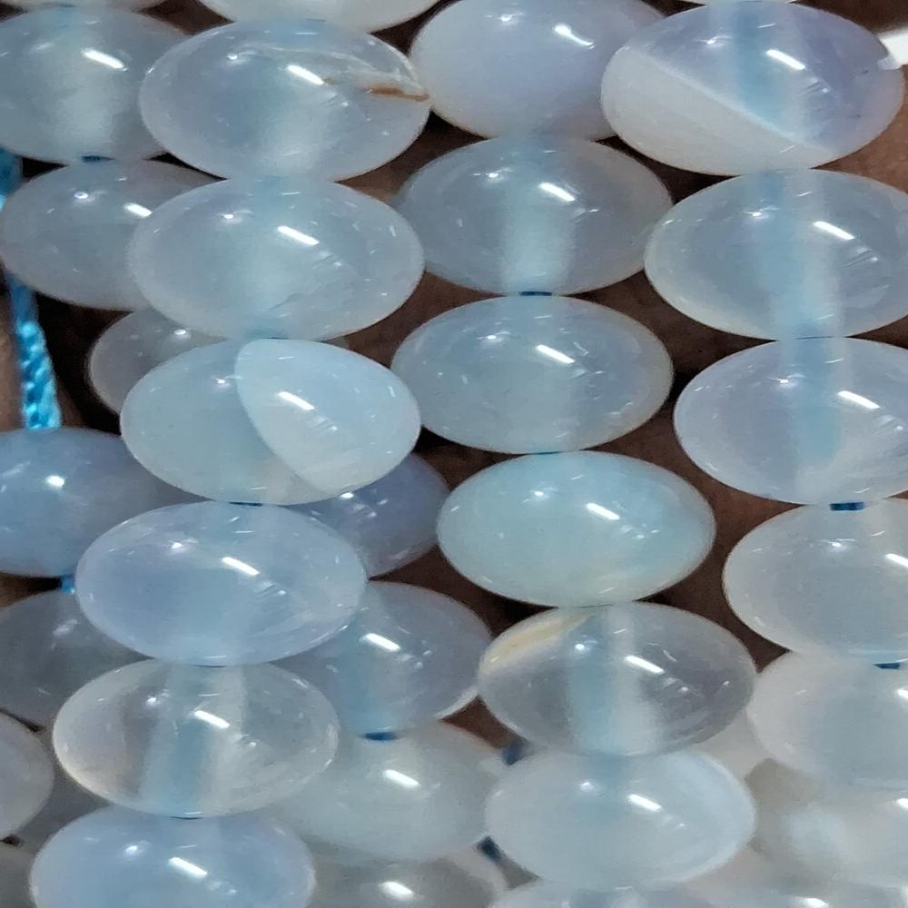 Chalcedony Blue Natural Crystal Beads