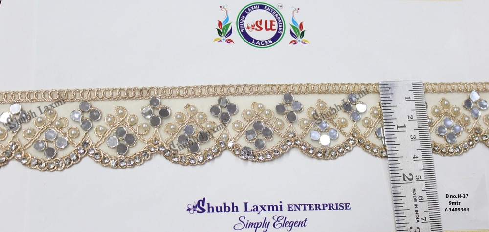 golden cutwork mirror lace