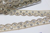 golden cutwork mirror lace