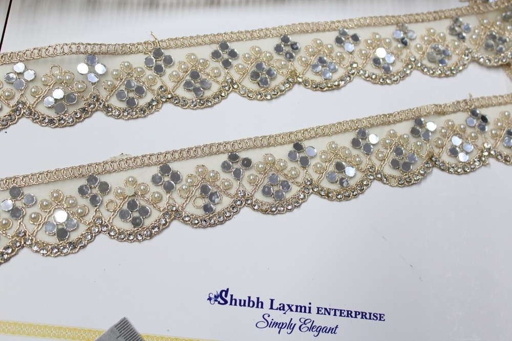 golden cutwork mirror lace