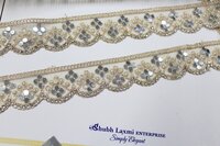golden cutwork mirror lace