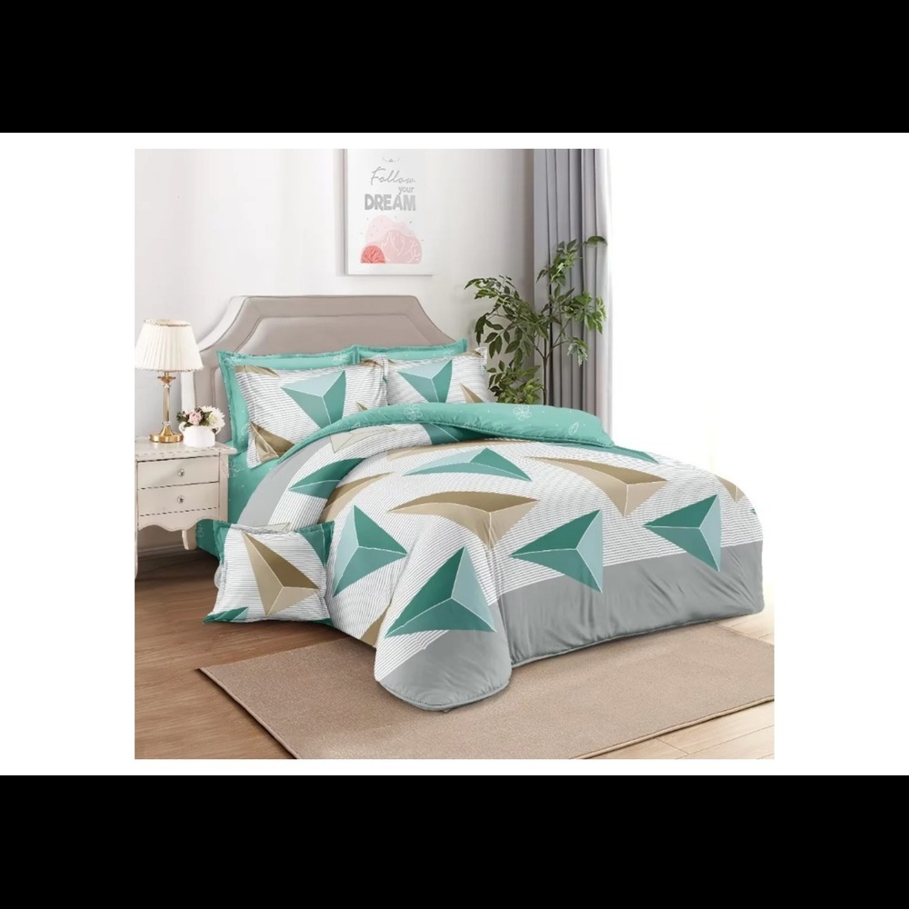Glitter Printed Double Size Bedsheet - Design Type: Minimalist