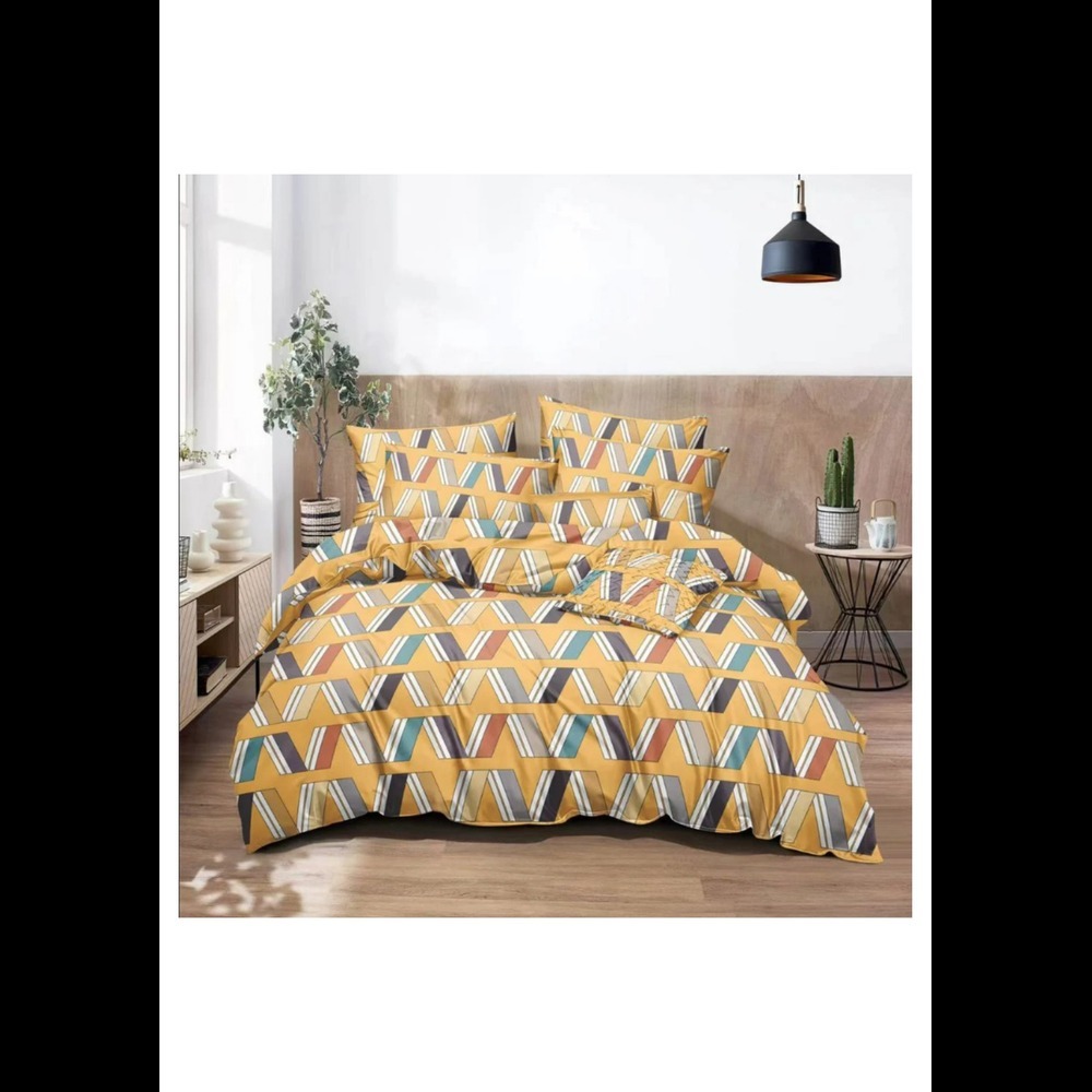 Glitter Printed Double Size Bedsheet - Design Type: Minimalist