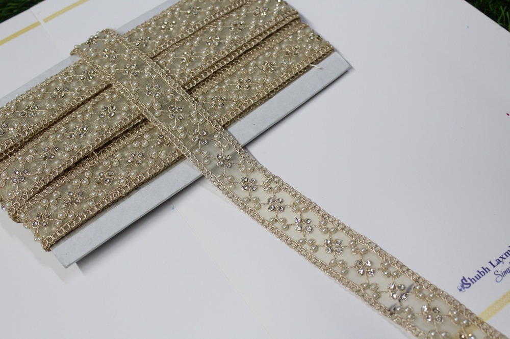 Fancy Handwork Lace - Color: Golden