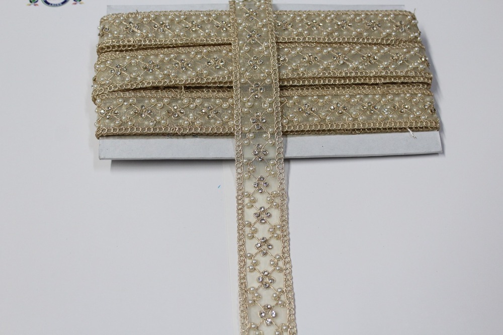 Fancy Handwork Lace - Color: Golden