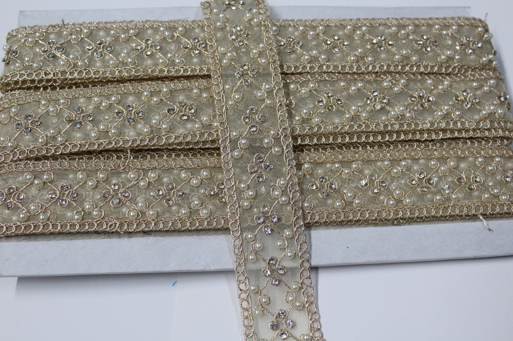 Fancy Handwork Lace - Color: Golden