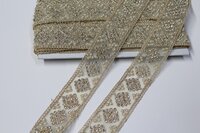 golden embroidery stone lace