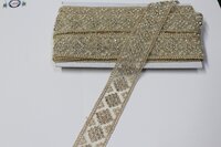 golden embroidery stone lace