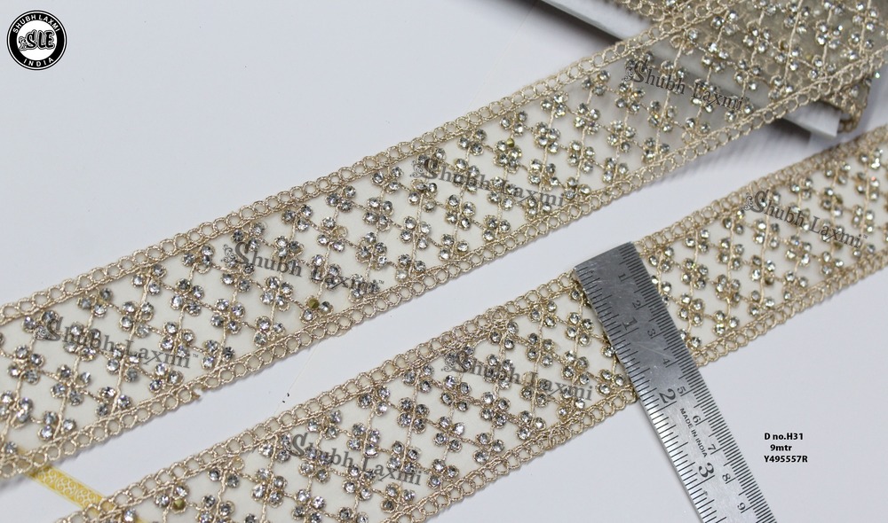 golden fancy stone lace