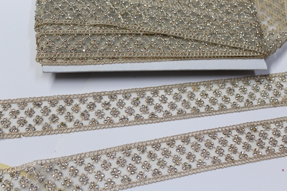 Golden Fancy Stone Lace