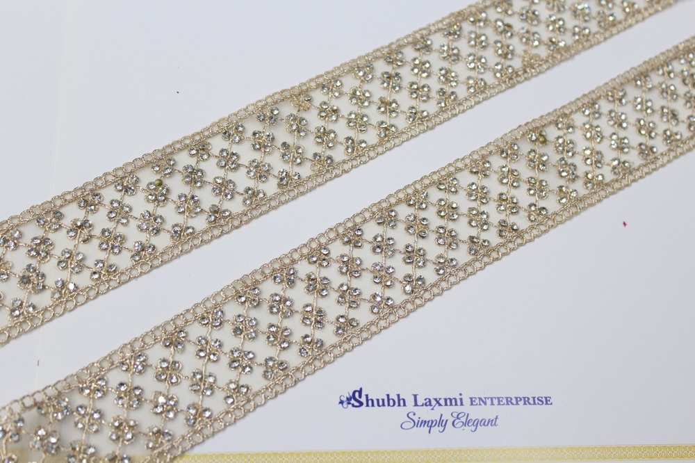 Golden Fancy Stone Lace