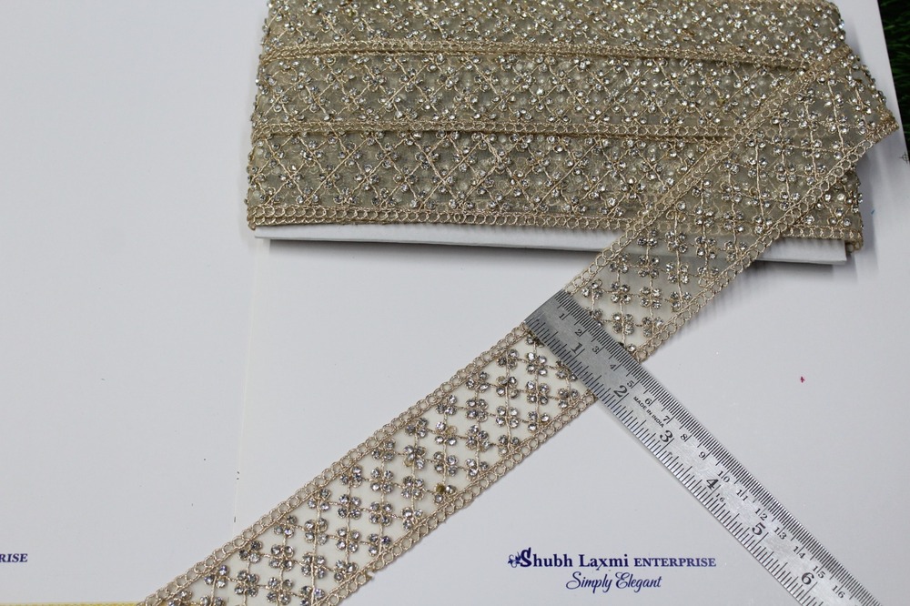 Golden Fancy Stone Lace