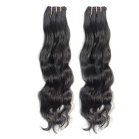 Virgin Indian Natural Black Hair Bundles Wavy and Long Lasting Human Hair Extensions Made With 100% Raw Hair For Women & Girls.