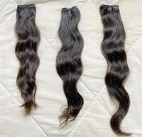 Indian Temple Human Hair Three Bundles  Remy Unprocessed Wavy Texture  Weft Hair Bundles