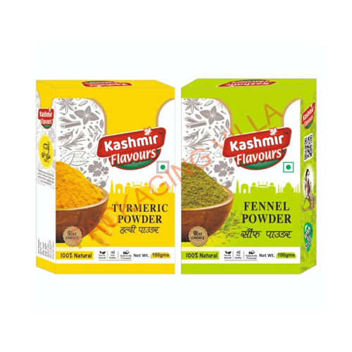 Printed Spices Packaging Box - Color: Green