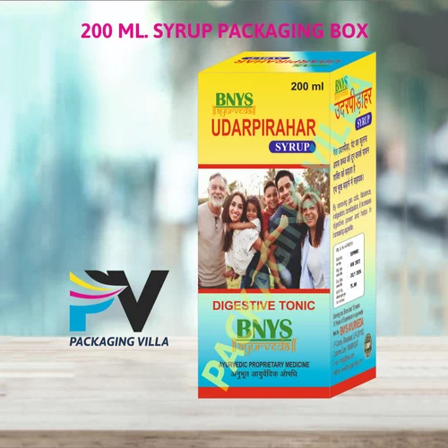 200 Ml Syrup Packaging Box - Color: Blue