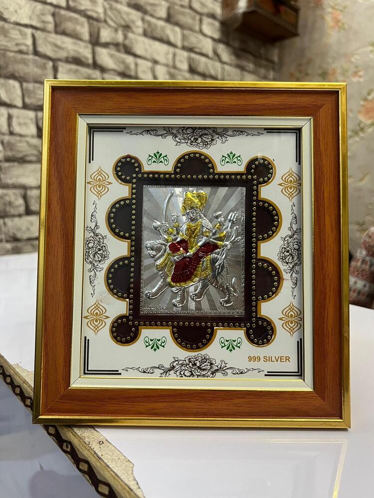 Durga Mata Rani silver plated frame