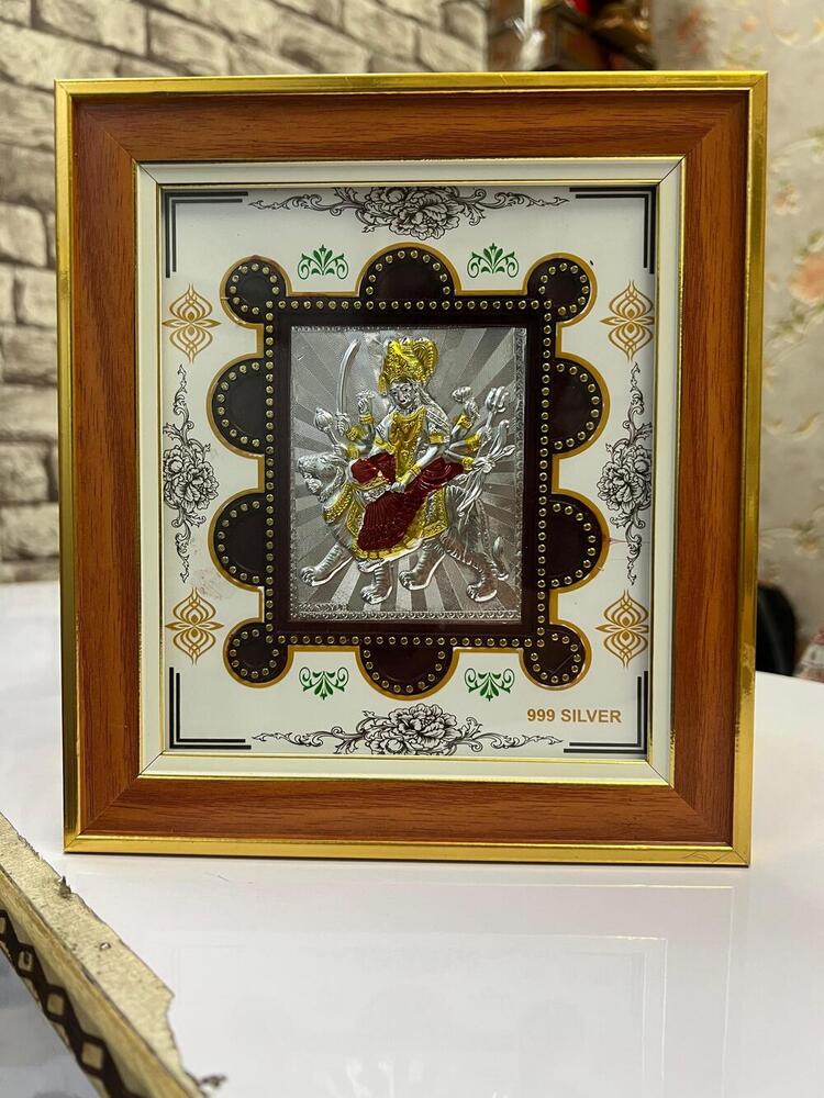 Durga Mata Rani silver plated frame