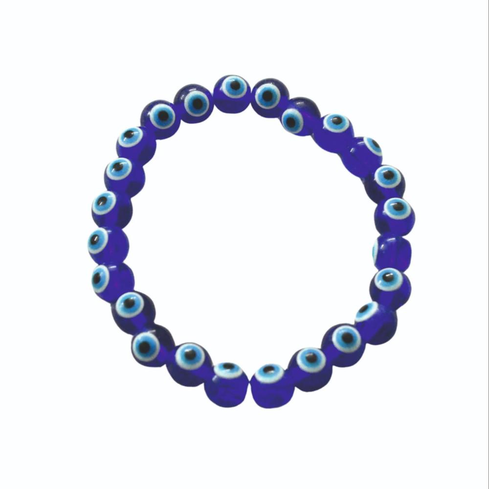 Evil Eye Plastic Beads - Color: Blue