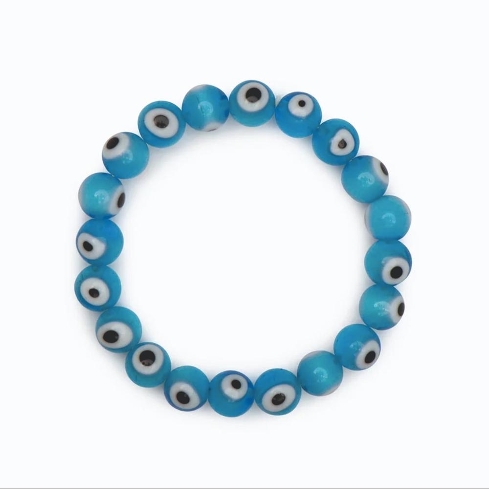 Evil Eye Plastic Beads - Color: Blue