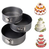 Round Cake Mould Set Of 3, Non-stick Springform Cake Pan ,baking Tray  (18cm, 20cm, 22cm) - Application: Restaurant