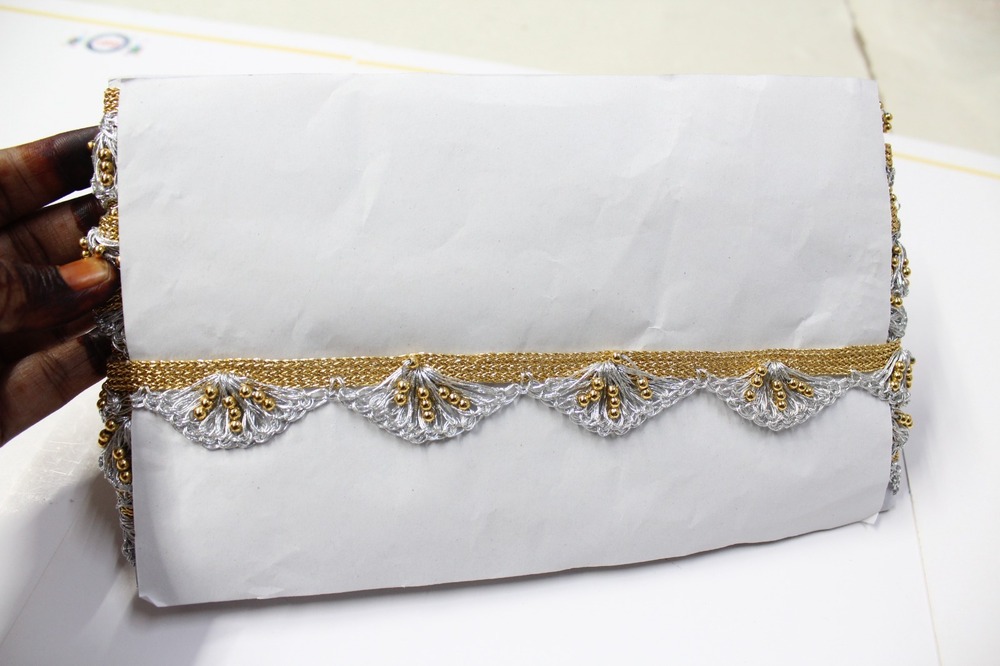golden moti pankha lace