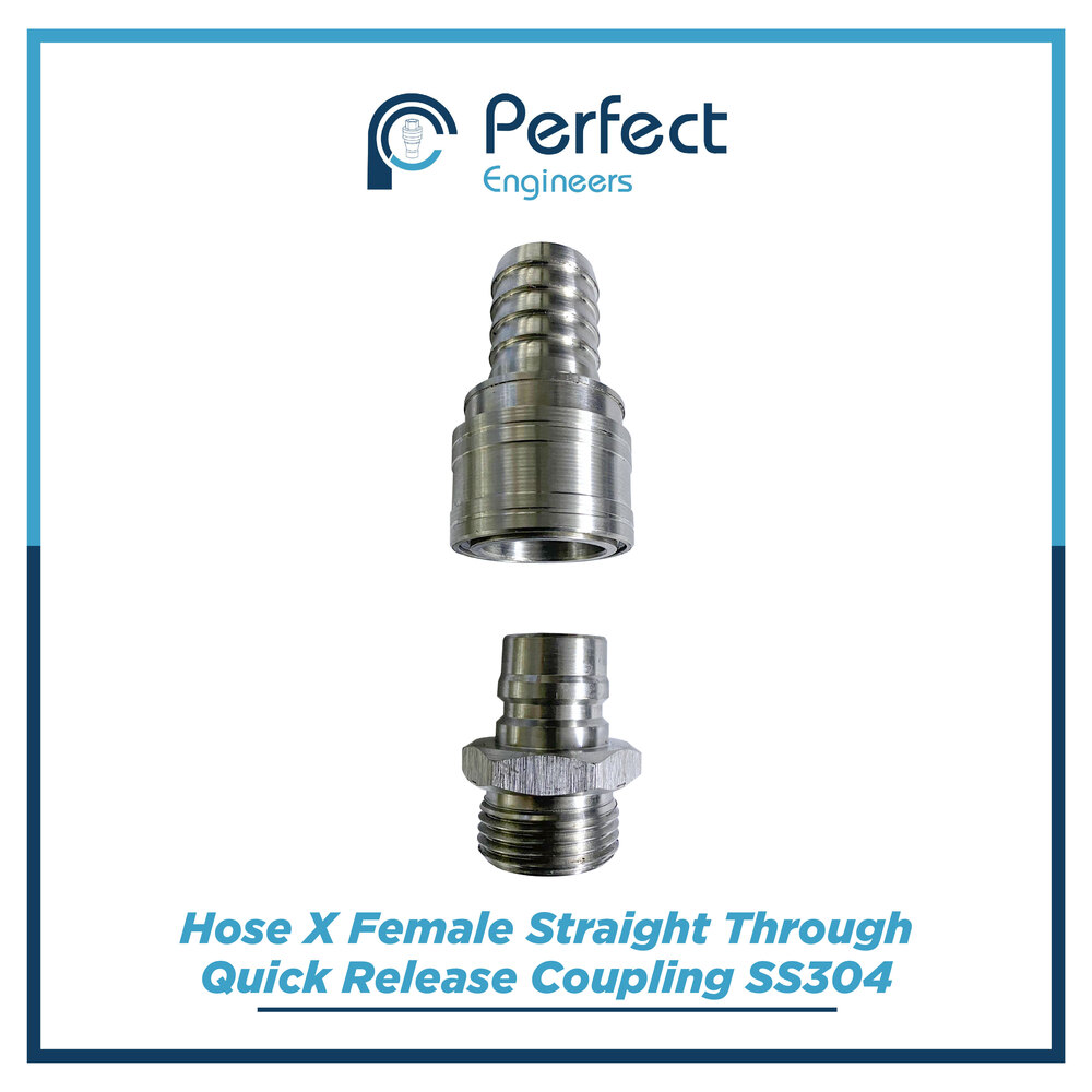 Straight Through Quick Release Couplings - Stainless Steel 1/8 Inch Size | Unrestricted Flow Quick Connection For Piping & Pneumatic Systems