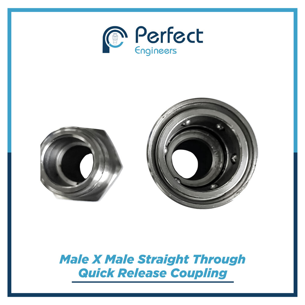 Straight Through Quick Release Couplings - Stainless Steel 1/8 Inch Size | Unrestricted Flow Quick Connection For Piping & Pneumatic Systems