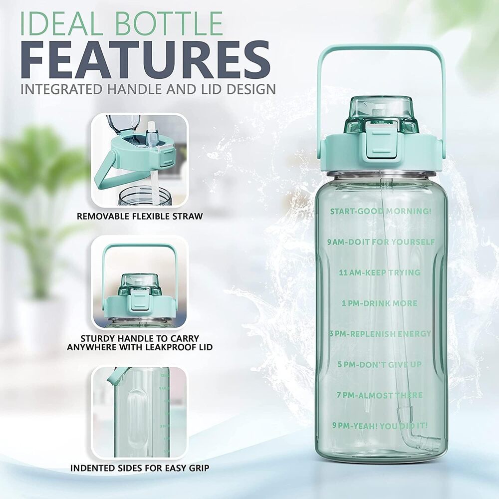 Plastic Water Bottle With Motivational Time Marker 2 LITRE