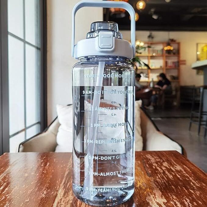 Plastic Water Bottle With Motivational Time Marker 2 LITRE