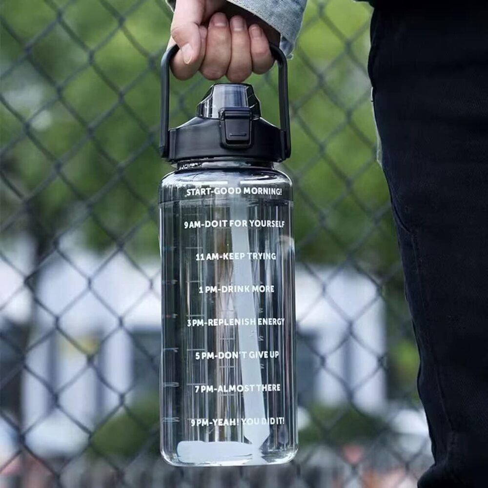 Plastic Water Bottle With Motivational Time Marker 2 LITRE
