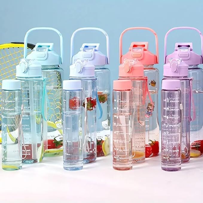 TRANSPARENT WATER BOTTLE 3PCS SET - 3
