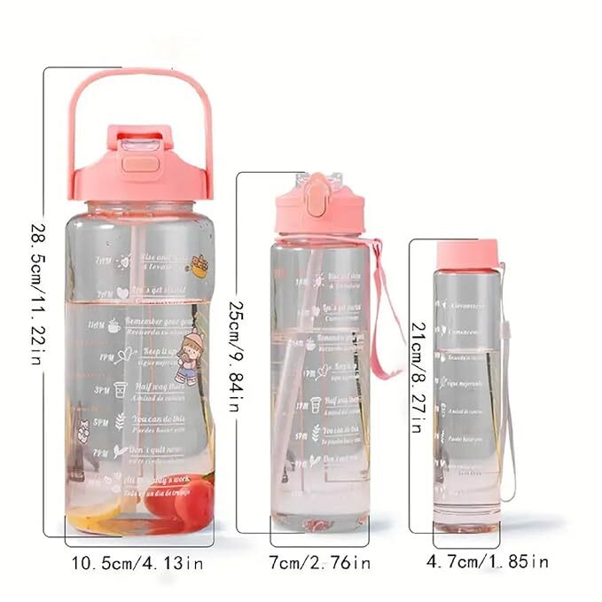 TRANSPARENT WATER BOTTLE 3PCS SET - 3