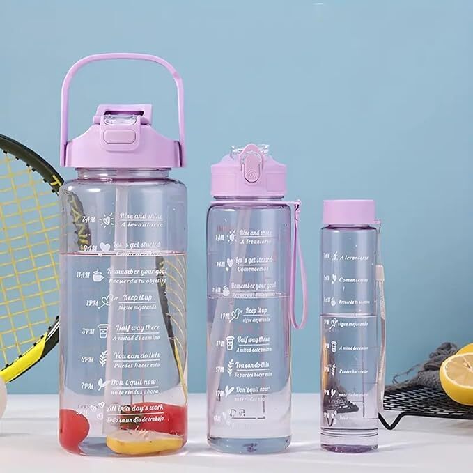 TRANSPARENT WATER BOTTLE 3PCS SET - 3