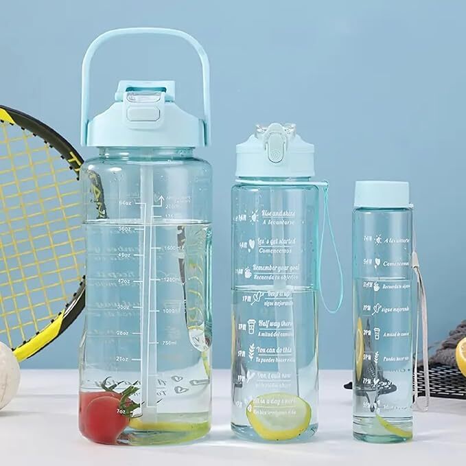 TRANSPARENT WATER BOTTLE 3PCS SET - 3