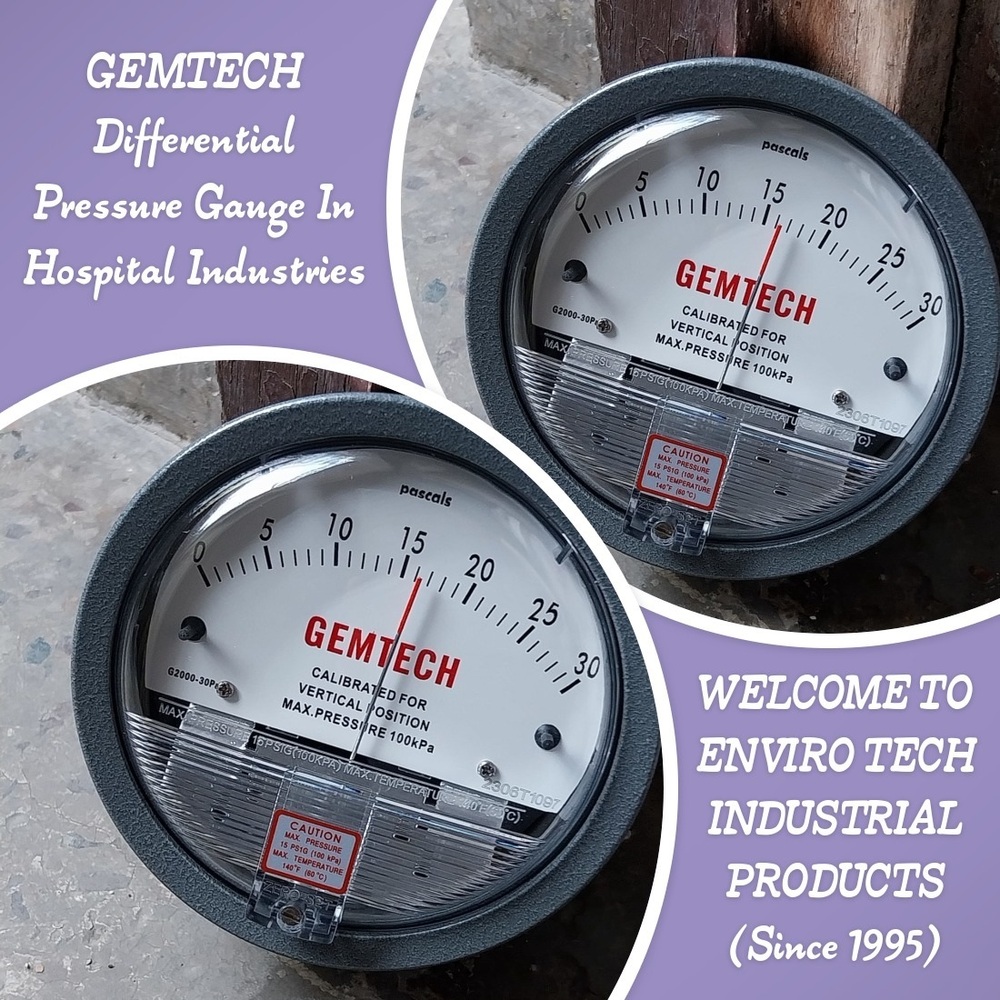 Gemtech G2300-300pa Differential Pressure Gauge Range 150-0-150 Pa