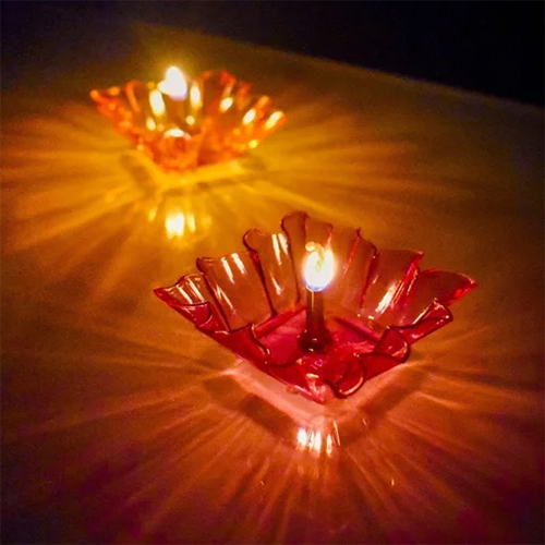 Festivals Plastic Reflective Diya - Color: Multicolour