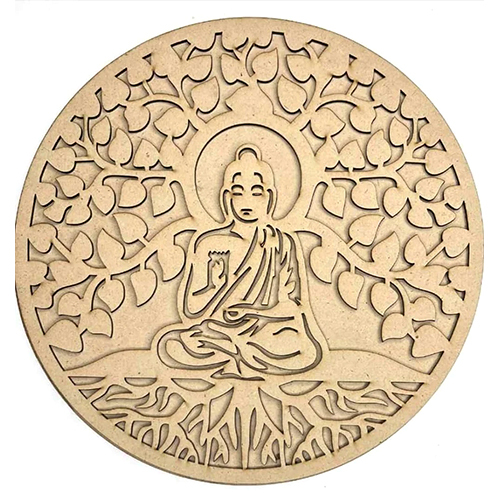 Mdf Wooden Rangoli - Color: Brown