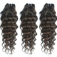 Natural Black  Color Natural Curly Weft Hair Bundles Indian Human Hair Extensions