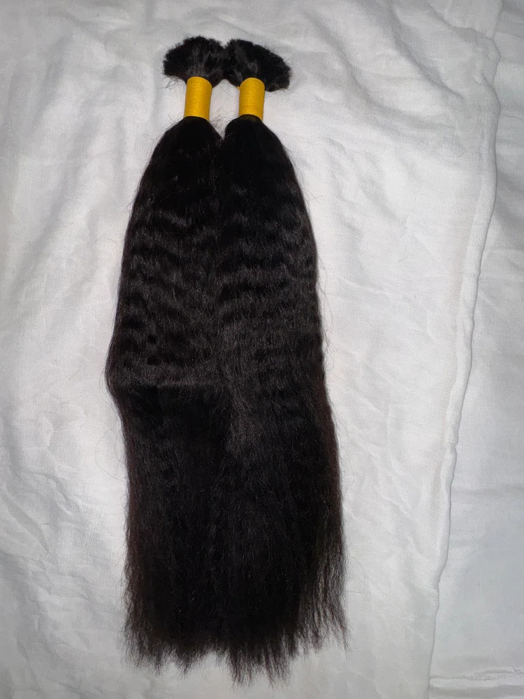 Kinky Straight 28in Bulk human hair Extension for afro braiding salon