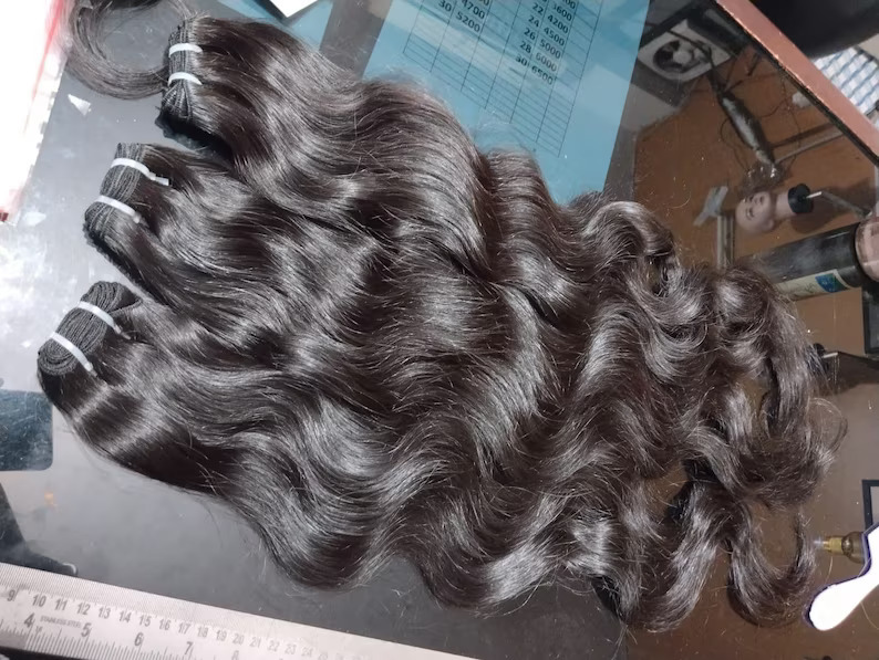 South Indian Temple Remy  Wavy Hair Bundles Extension Virgin Hair Extension