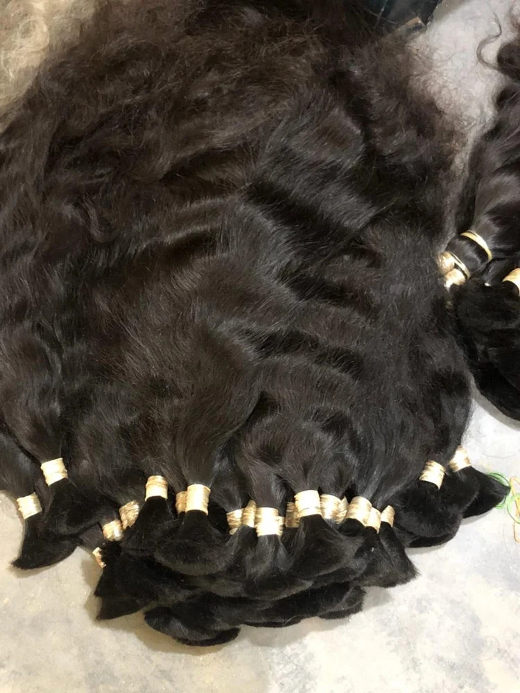 Black Straight Remy Bulk Hair Extension, 100% Natural Remy Bulk Hair Extension. - Design: N/a