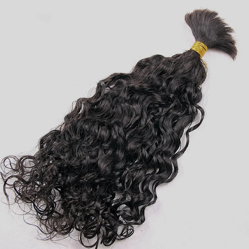 Indian Human Hair Bulk For Braiding Curly Style Bulk Human Hair Extension No Weft Human Hair Weaving Bundles