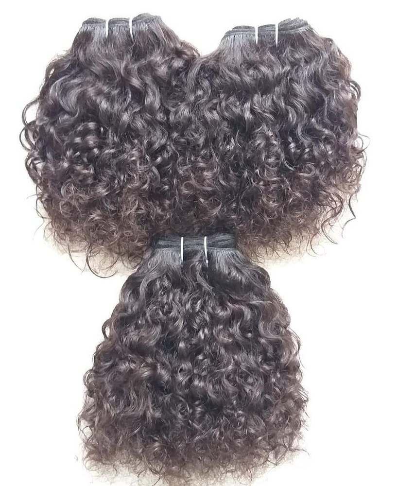 Curly Hair Indian Human Hair Extension Sew-In Weave Wefts Bundle