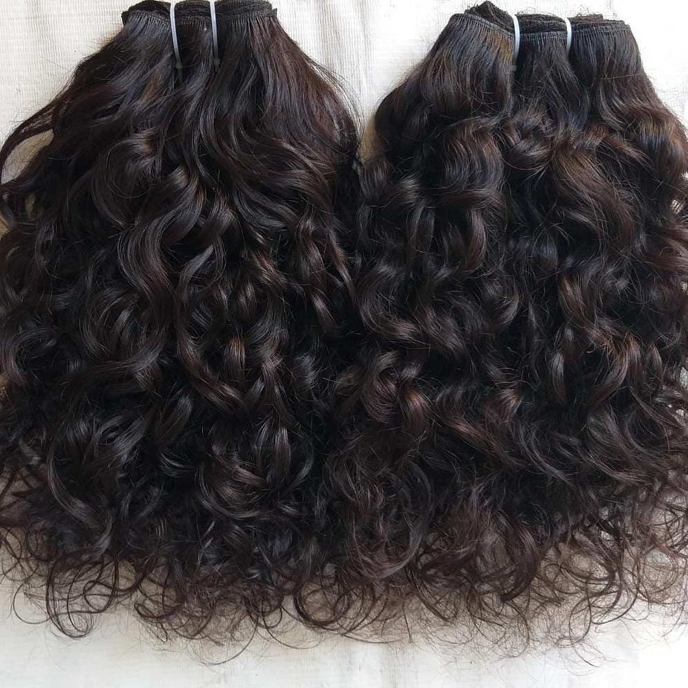 Unprocessed High Quality Raw Natural Curly Human Hair Extenstion