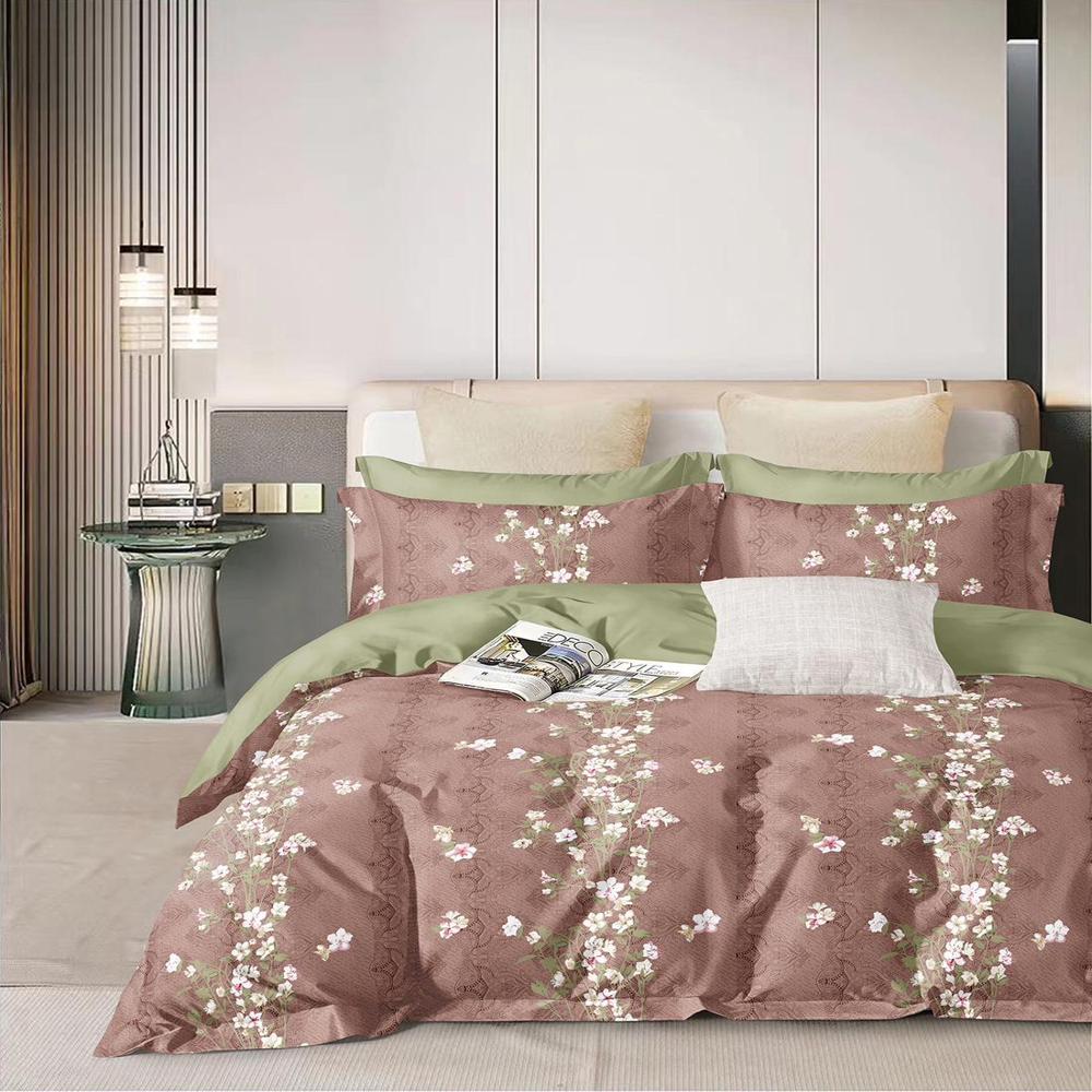 BEDSHEET DOUBLE BED - Glace Cotton, Durable Polished Fabric with Shine | Elegant Design, Soft Touch, Easy Care
