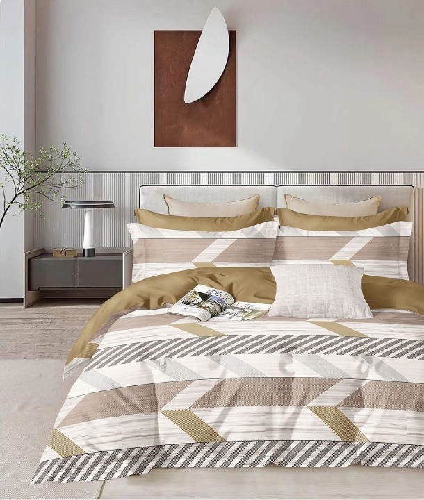 Bedsheet Double Bed - Glace Cotton, Durable Polished Fabric With Shine | Elegant Design, Soft Touch, Easy Care